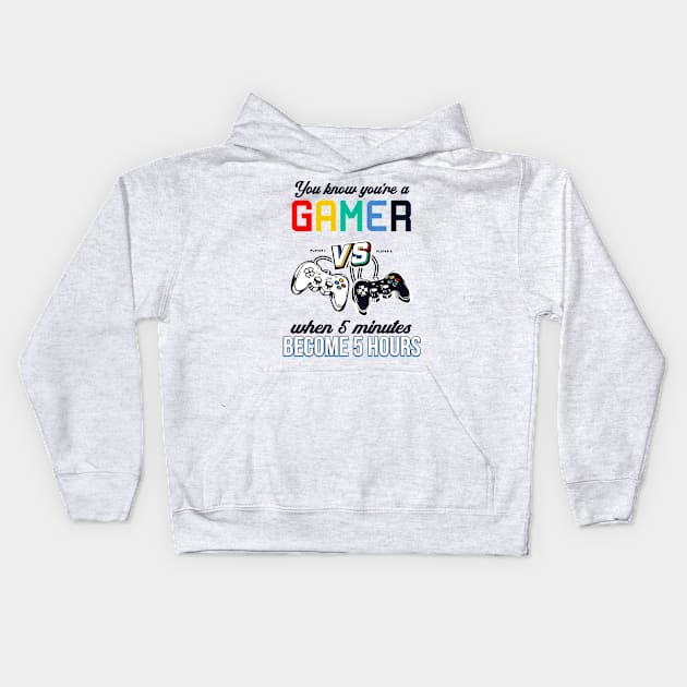 Gaming Funny Quote Controller Gamer Console Kids Hoodie by Foxxy Merch